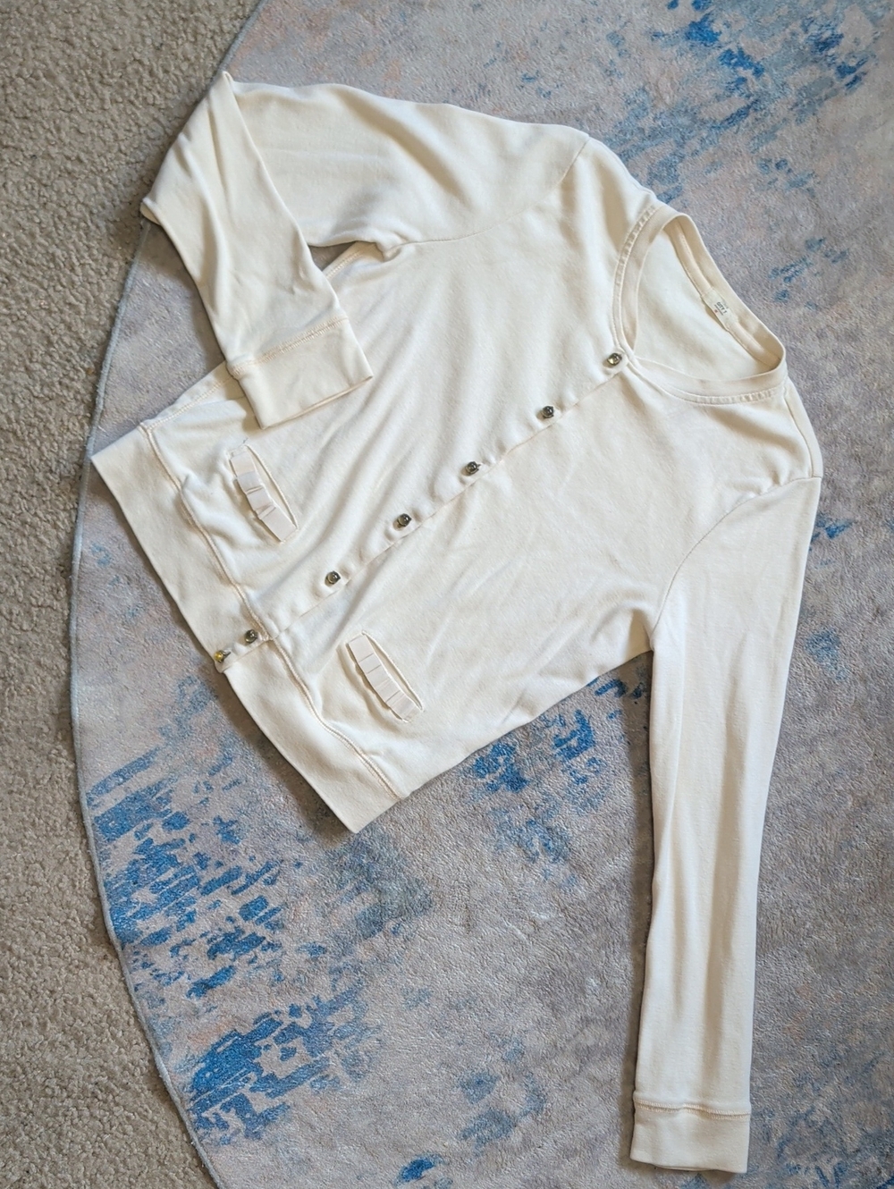 J. Crew Kids City T Cream Button-Front Cardigan Girls Medium